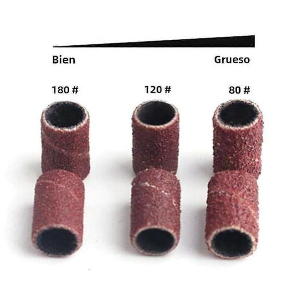 Elektrisk Manikyr Tillbehörsset 100/50st Slipband 180/120/80 Grit Nagelgraveringsbit Pedikyrverktyg BEND261 ND280-180-50pcs