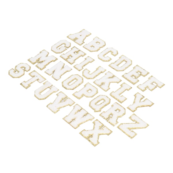 26 stk. bogstavlapper A til Z hvide bogstavlapper DIY personlige dekorative reparation broderede sylapper