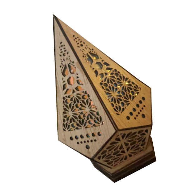 Golvlampa Bohemian Style USB Trä Golvlampa Modern Geometrisk Ljus för Vardagsrum Sovrum