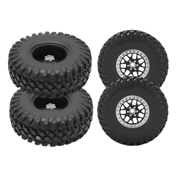 1/10RC dekksimulering av aluminiumsfelger Sterkt grep for 1/10 Scx10 Rr10 Wraith 90048Sølv Svart