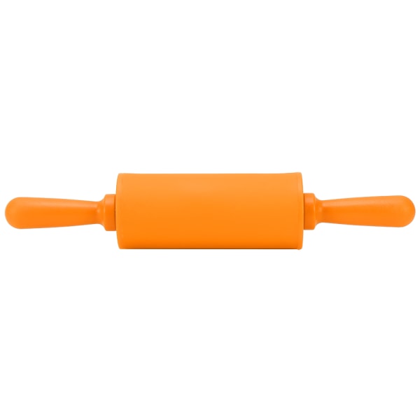 Ny non stick silikone kagerulle bageværktøj til kagedej med plastikhåndtag Orange