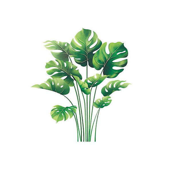 Sæt af smukke tropiske planter vægklistermærker vægdekoration til stue kontor soveværelse