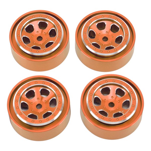 4 stk 1,3 tommers hjul felg aluminiumlegering 6 hull felg nav for Traxxas TRX4M 1/18 RC Crawler Orange