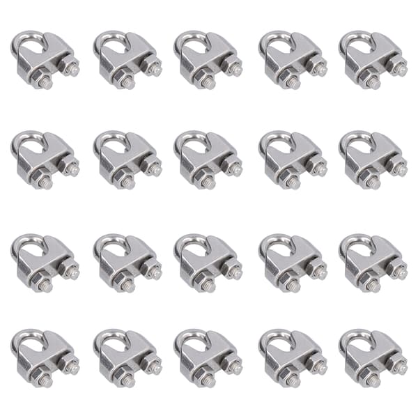 20 stk. rustfri stål wire reb klemme hardware rigging kabel clips lås fastgørelsesanordninger M8 (8mm)