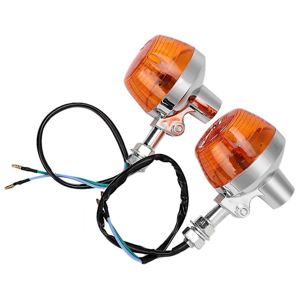 2 STK Motorsykkel Blinklys Indikator Blinklys Markør Gul Lampe Baklys
