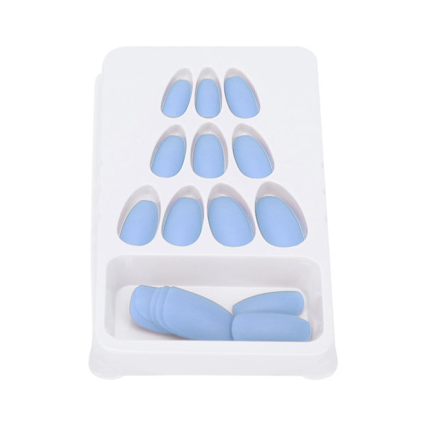 24 STK falske fingernegle Lang tryk fuld dækning Fake Color Art Nails til DIY Nail Art SalonF131