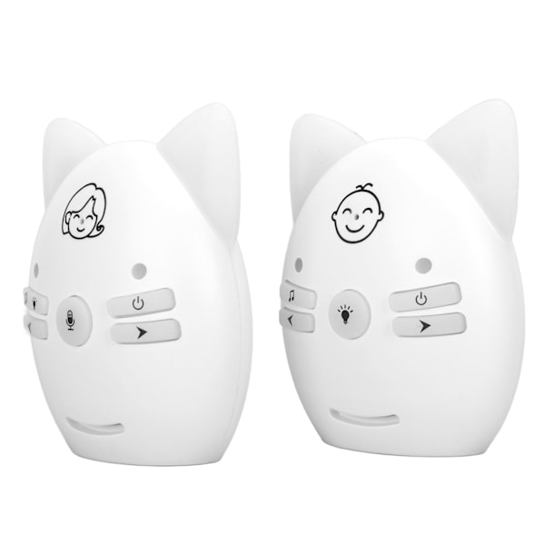 Lyd babymonitor ISM 905 til 925MHz 100 til 240V trådløs digital krypteringsoverføring 10 volum justerbar for barn hvit
