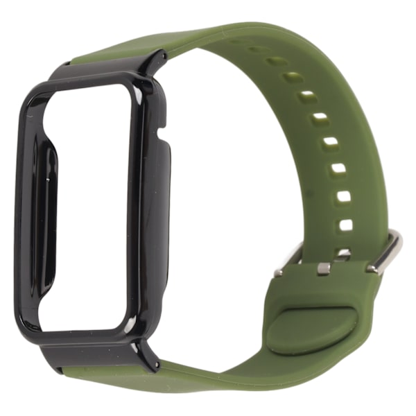 Silikoninen watch ranneke suojapuskurin case vaihtotarvikkeella, sopii Mi Band 7 Pro OD:n vihreään ja mustaan ​​case