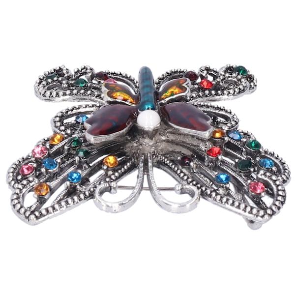 Brosch Pin Diamante ihålig fjärilsmönster Slipstift Kavajnålar Fest Corsage Tillbehör Färgglada