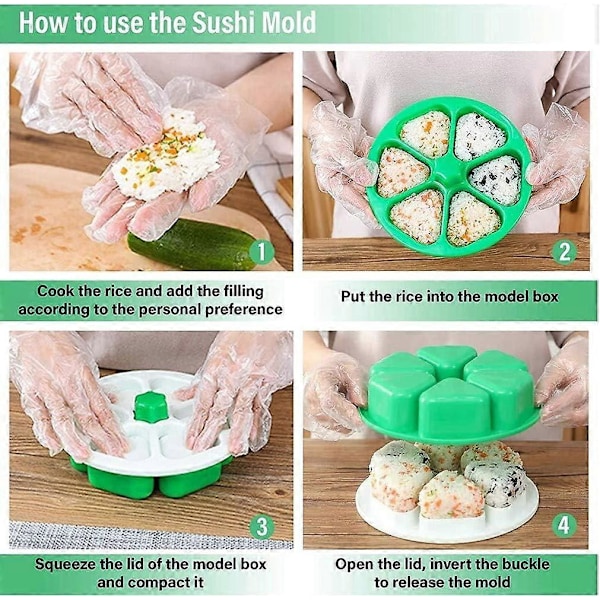 2025 Ny 6 i 1 Onigiri Form Trekant Sushi Form, Sushi Form Case - DIY Onigiri Maker