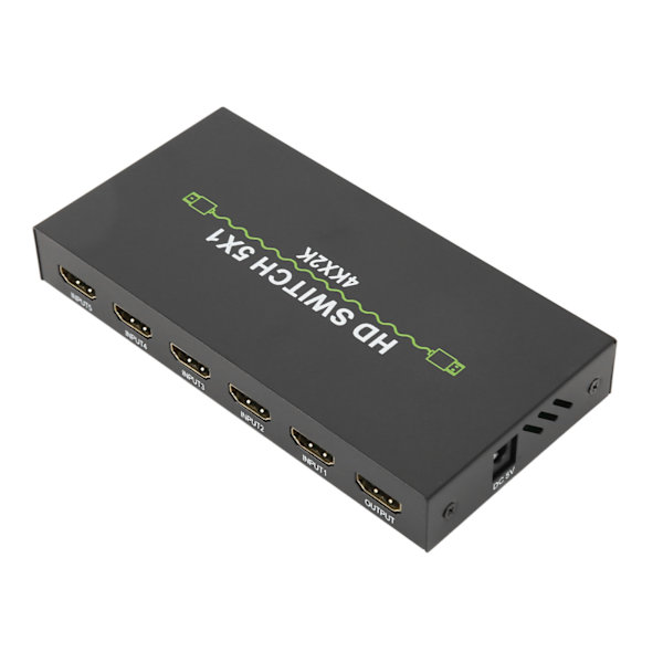 5 inn 1 ut lydsvitsj 4k 30Hz HD-svitsj for datamaskin bærbar PC dekoder smartbokser 100‑240V EU-plugg