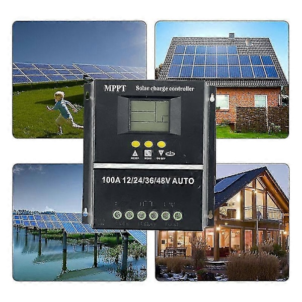 Pwm 100a 12v 24v 36v 48v Auto Solpanel Ladecontroller -CNJR