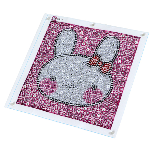Rhinestone Painting Kit Cartoon White Bunny Pattern Shiny Exquisite Simple Operation DIY 5D Painting Art