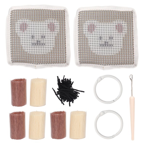 Spärrkrok Kit Cup Coaster DIY Set Lovely Bear Mönster Hemdekoration för hantverk