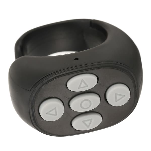 Bluetooth-fjernkontroll, multifunksjonell ringdesign, trådløs telefon-selfie-utløser for hjemmebruk, svart