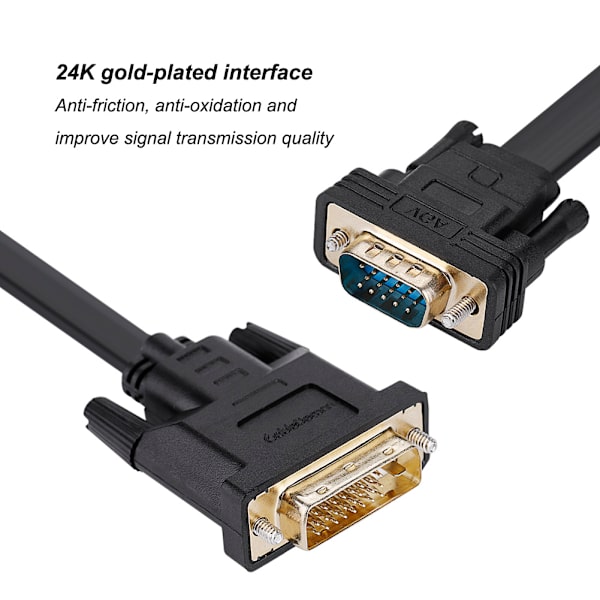 CableDeconn 1080P DVI 24+1 Hane Till VGA Hane Adapter Converter Kabel