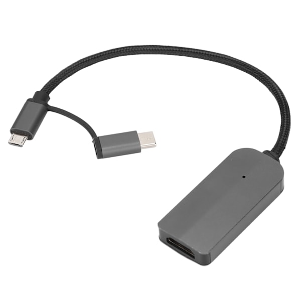 1080P Full HD 2 in 1 Puhelinkaapeliadapteri Älykäs sirusuunnittelu Kestävä puhelimen muuntaja