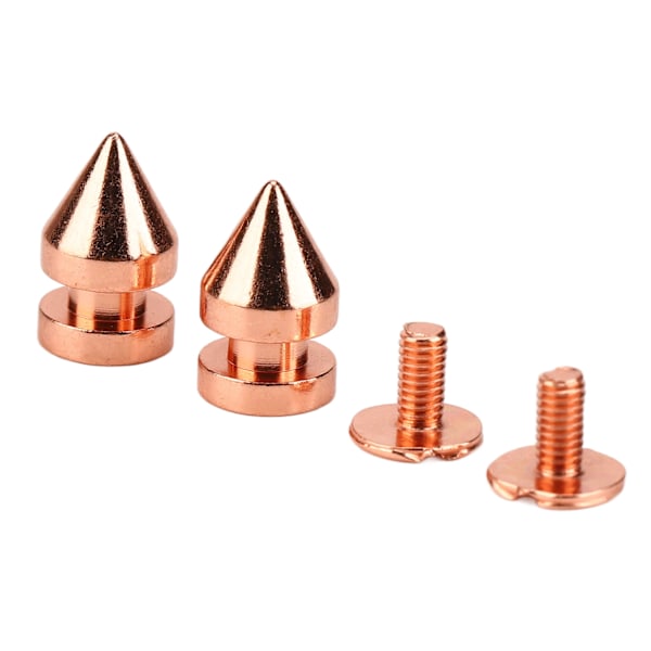 100 set spikade koner spik nitar roséguld hög hårdhet skruv bak nitar spikar kit för DIY kläder väskor skor 8x13.5mm