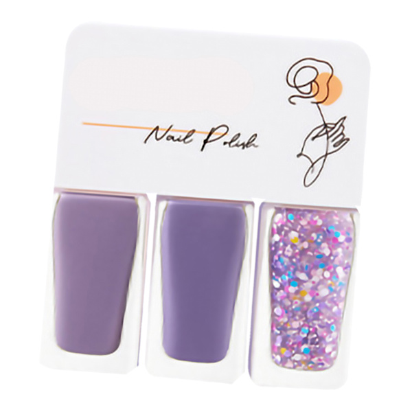 3-pack Vattenbaserat nagellackset för kvinnor, lätt att skala av, snabbtorkande nagellack för dejting, halloweenfest T08