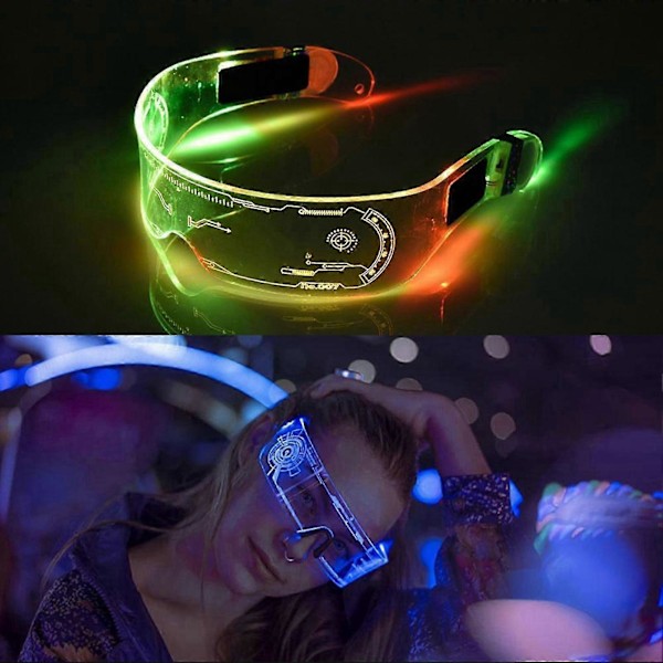 Lysende Briller Fargerik Festdekorasjon Led Halloween Lysende Visir Briller Til Jul -CHN