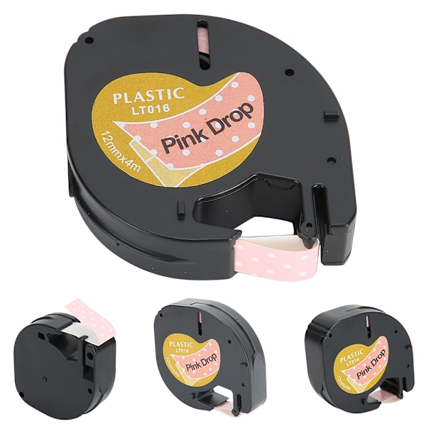 Print Label Tape Cute Ribbon Thermal Paper Pink Drop for Dymo Labeler Labeling Machine 12mm