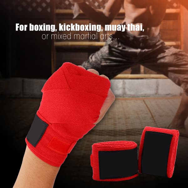 Elastiske håndbandasjer for voksne, 1 par, for boksing, kickboksing, muay thai (rød)