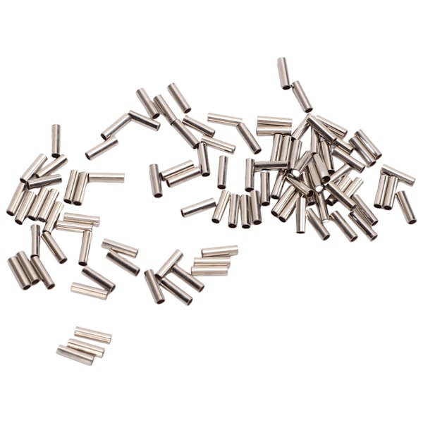 100 stk Single Barrel Crimp Sleeves Kit Korrosionsbestandig God fiksering Fiskeline rørforbindelser til fiskeri 2.6