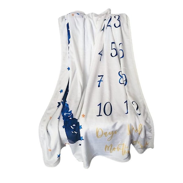 Baby Månadsmilstolpe Filt - 140x120cm - Månmilstolpe Filt för Pojke & Flicka - Baby 1:a Årets Tillväxtkalender