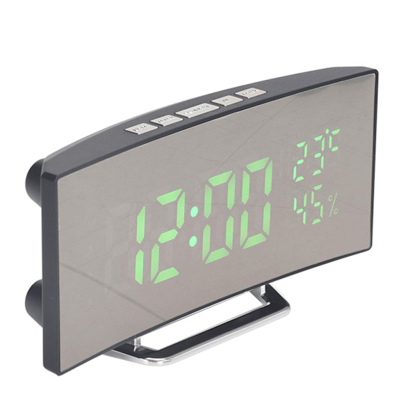 LED digital klocka 3 nivåer Ljusstyrka Snooze USB Batteridriven Elektronisk spegelväckarklocka med Temp Fuktighet Display Grönt ljus
