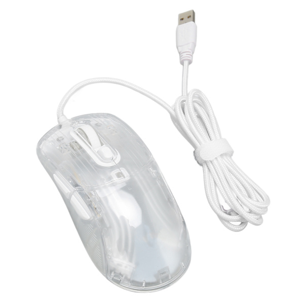 Trådbunden Transparent Mouse 12800DPI 7 Key Macro Programmering 13 RGB Lights Gaming Mouse för Windows för OS X