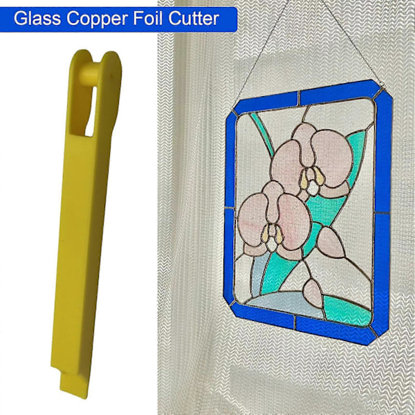 Kopparfolieringsverktyg för målat glas, handfolierare för kopparfolie, lindningsverktyg för 7/32\" kopparfolietejp, vit
