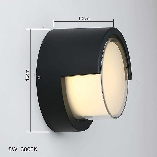 Udendørs Væglampe 7W LED Lamper Vandtæt Moderne Lav Profil Belysning 3000K Væglampe