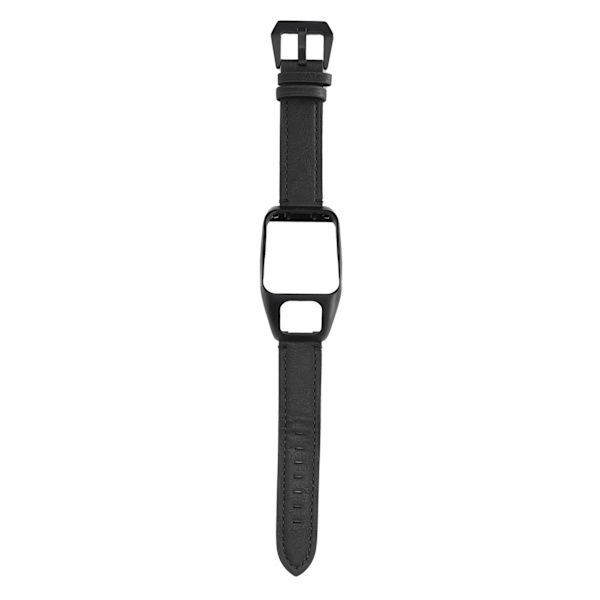 Lærre klokkestropper armbåndsur erstatning hurtigutløsning lærre klokkebånd med rustfritt stålbelegg spenne for Runner3Black