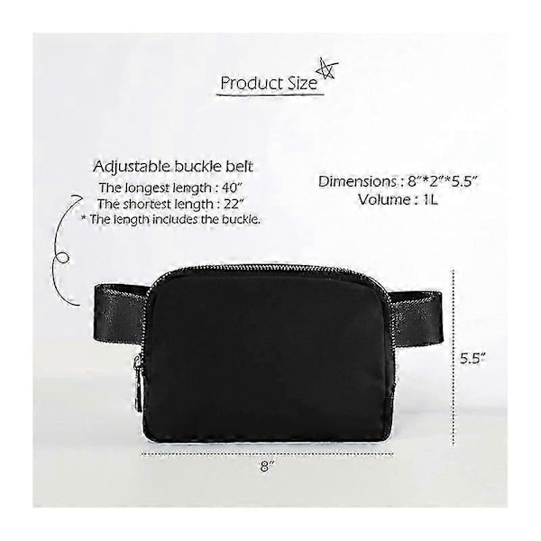 Unisex Mini Belteveske med Justerbar Stropp
