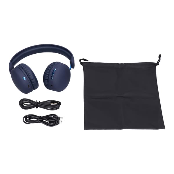 Trådlösa Bluetooth-hörlurar Over Ear Vikbara med djup bas och brusreducering för bärbar dator PC Blå