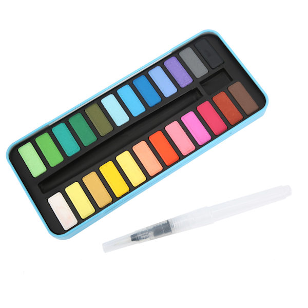 Fast pigment DIY 24 forskellige farver kunstmaling med 1 pensel til studerende akvarel graffiti maleri