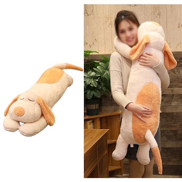 Hunde Plys Legetøj Unisex PP Bomuld Komfortabel Bomuldsuld Sød Lang Pude til Hjem Beige 60cm/23.6in