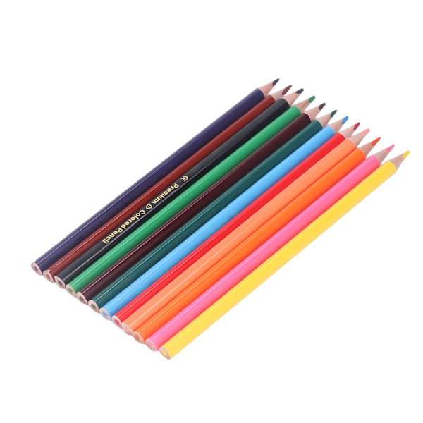36 fargestifter i 12 farger per pakke med blank dekning, trekantformet penneholder i poppelmateriale