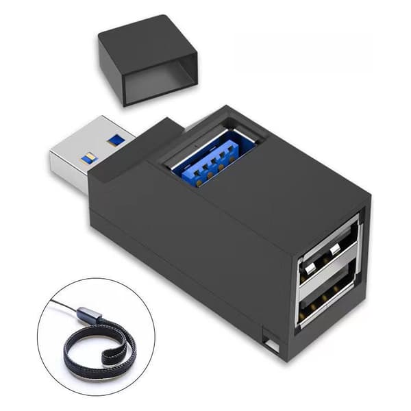 Dubbelport USB 3.0 expansionsstation för bärbara datorer, multifunktionell hubb med anslutningsadapter