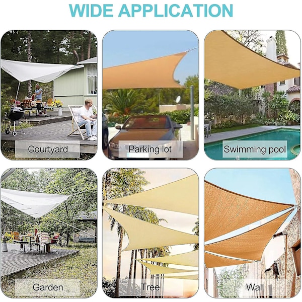 Heavy Duty Rostfritt stål Shade Sail Fixation Kit - Idealisk för trädgård, triangel, fyrkantiga och rektangulära Shade Segel