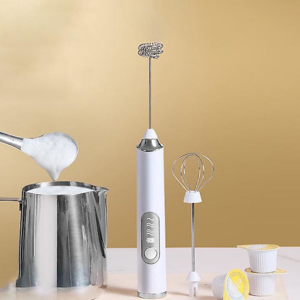 Håndholdt Elektrisk Mælkeskummer - Batteridrevet Skum Maker til Kaffe, Cappuccino, Latte, Matcha, Varmt Chokolade - Mini Drikke Mixer