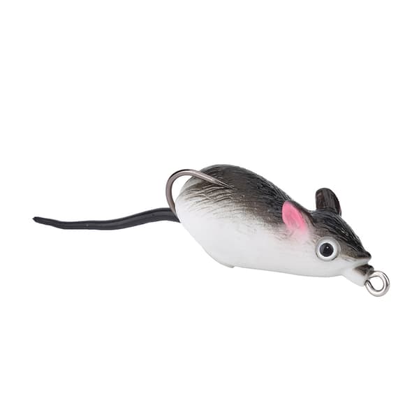 Kunstig AgnMuseform Bløde Fiskelokker Dobbelte Kroge Tilbehør (Mørkegrå)