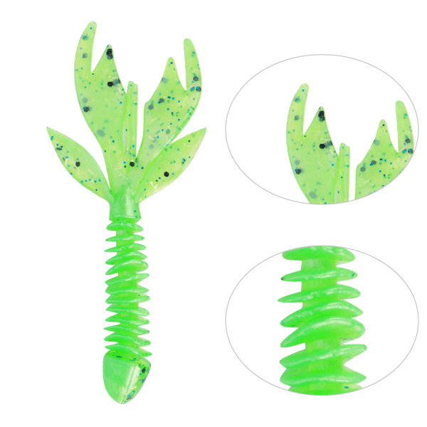 AR37 80 mm 2,3 g fiskemyk orm agn kunstig bladhalesimulering lokketilbehør2# Grønn