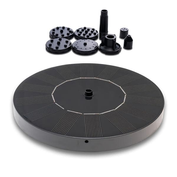 Lavpriskampagne! Springvand - Solcellefontæne / Vandfontæne Solcelle - 16 cm Sort Black Svart