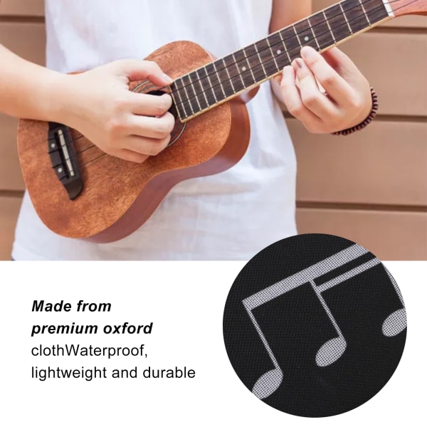 Vedenpitävä Oxford Cloth Ukulele case - Kevyt ja kestävä Ukelele-laukku ulkomatkoille (21 tuumaa)