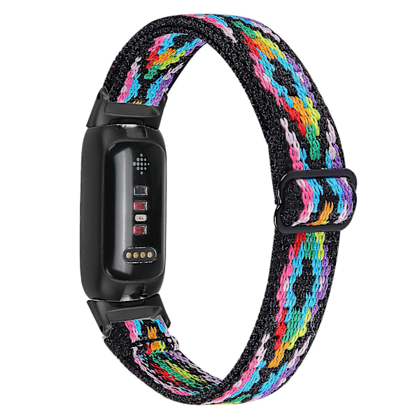 Fitbit Inspire 3 Elastisk Flettet Nylon Solo Loop Sport Watch Band Sort - 414
