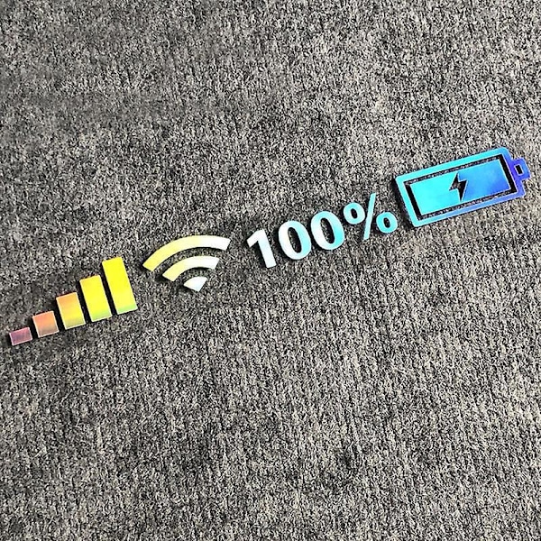 Universal Bilklistermärke Wifi Batterinivå Signal Vinyl Reflekterande Klistermärken Dekaler Dekor (5st), 24*4CM