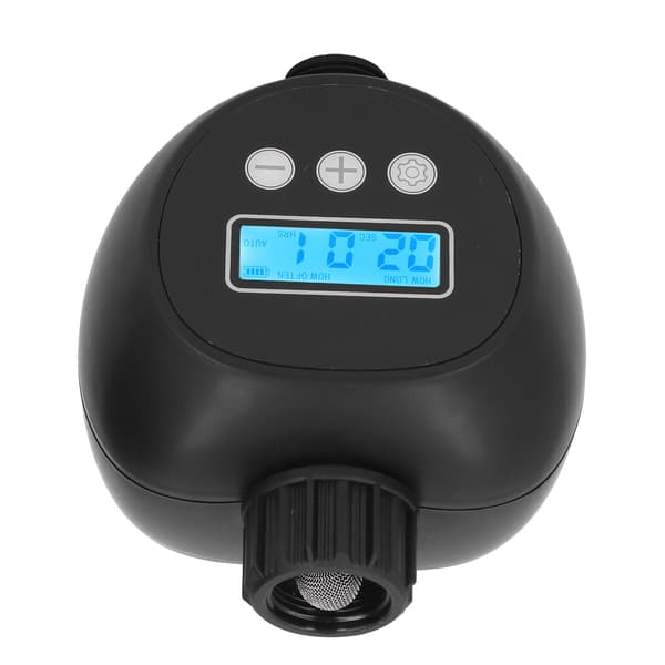 G3/4 Automatisk Vandingscontroller Sort Vandslange Endetimer Havetilbehør med Skærm til Plæne Altan