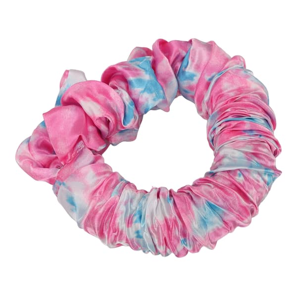 Värmefri Hårslips Mjuk Sömn Hårkrullare Rosaröd Tie Dyeing Curling Scrunchie