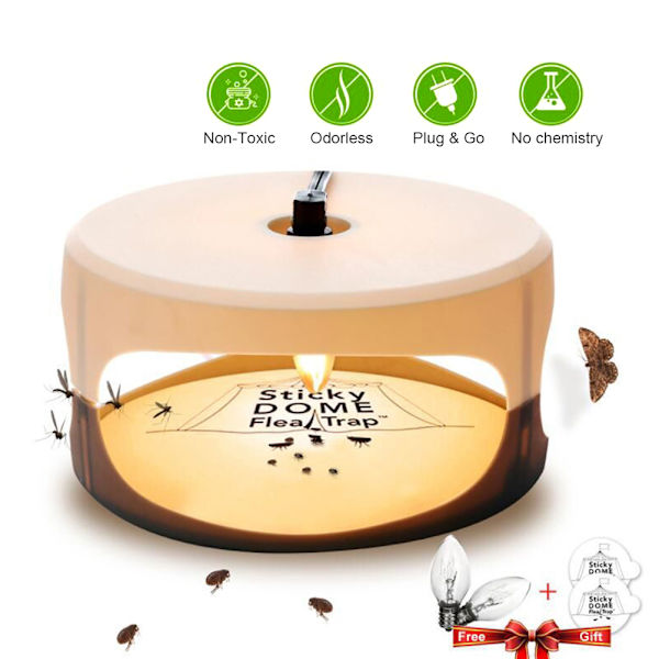 Elektrisk Sticky Flea Killer Rundflugor Trap Lamp Giftfri loppfälla för hemmet